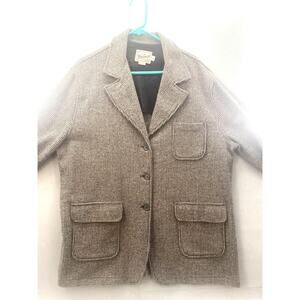 Vintage Woolrich XL Rugged Outdoorwear WOMENS Brown Plaid Wool Jacket Coat